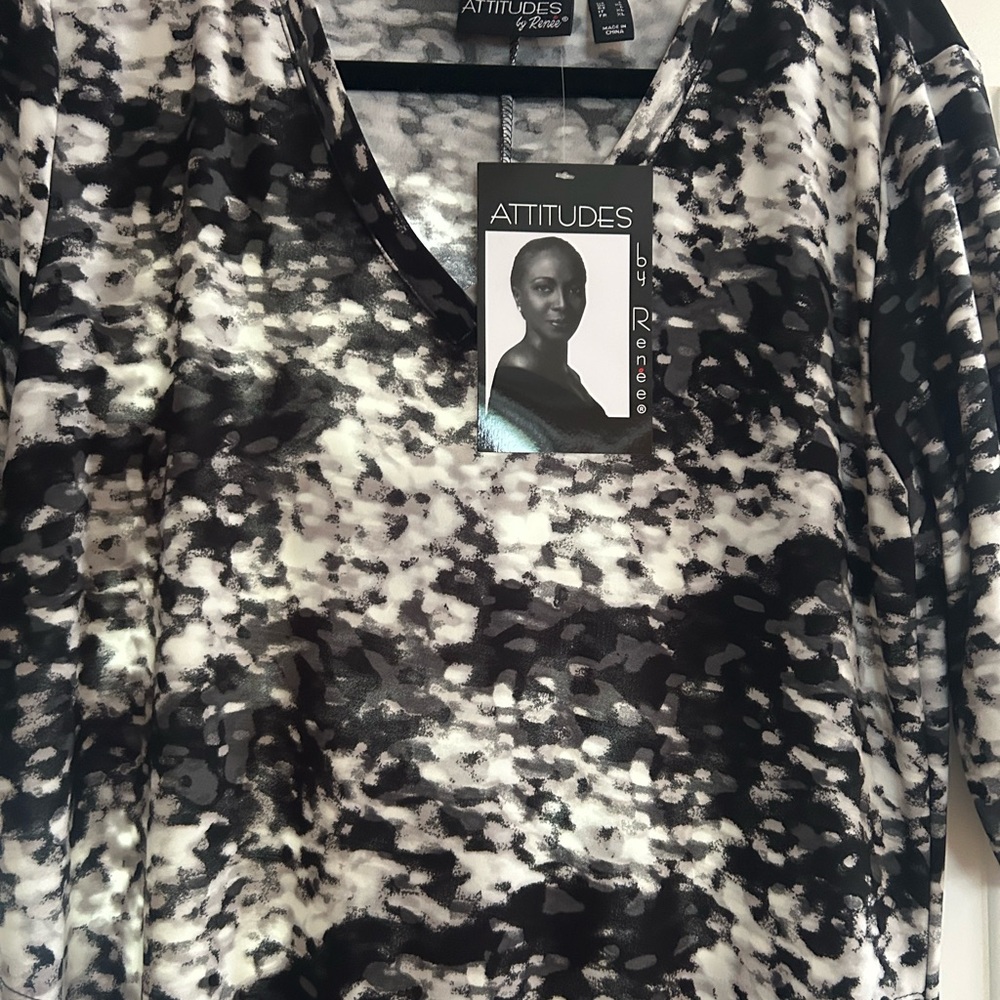 Attitudes by Renee Monochrome Midi Dress - Picture 2 of 4